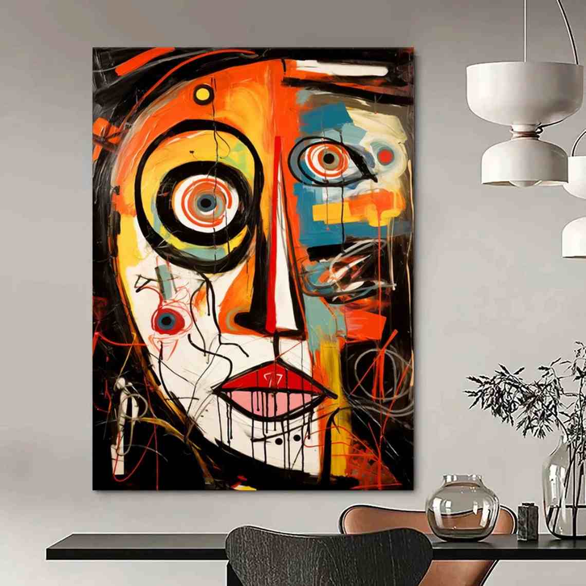 Expressionist Original White Face Delivery Abstract Wall Art A9Y10