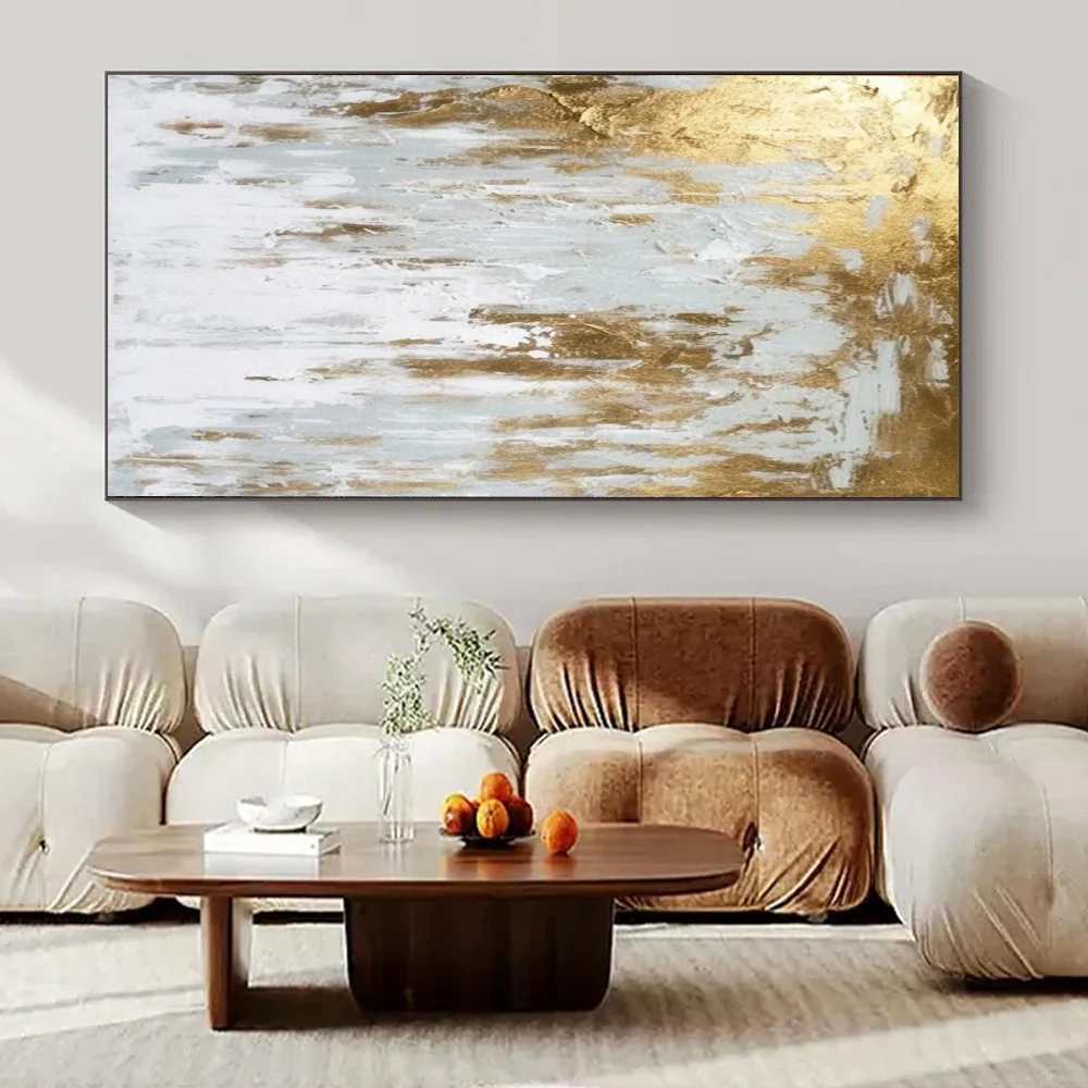 Gray Handmade Entryway Gold Master Canvas Wall Art NSB91