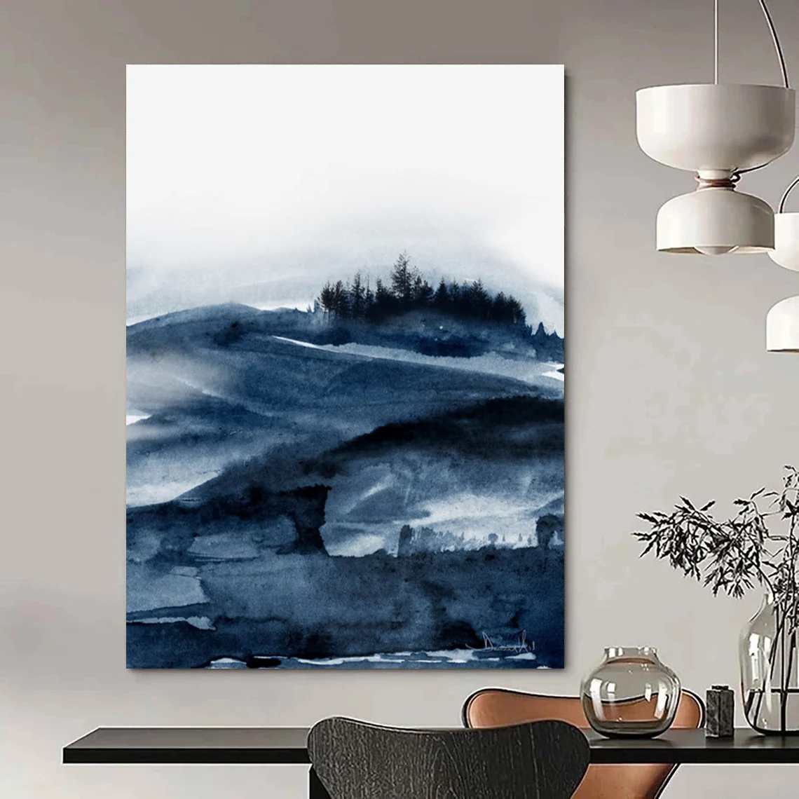 Office Hand-painted Mountain Landscape Artwork 7SJU5