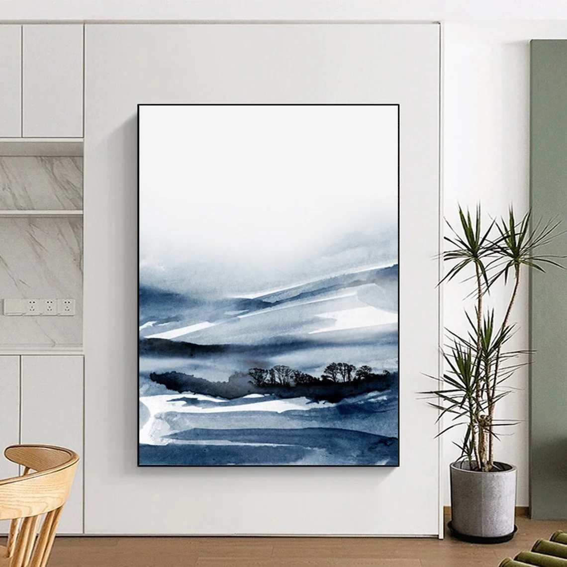 Indigo Adding Living oversized canvas painting for bedroom