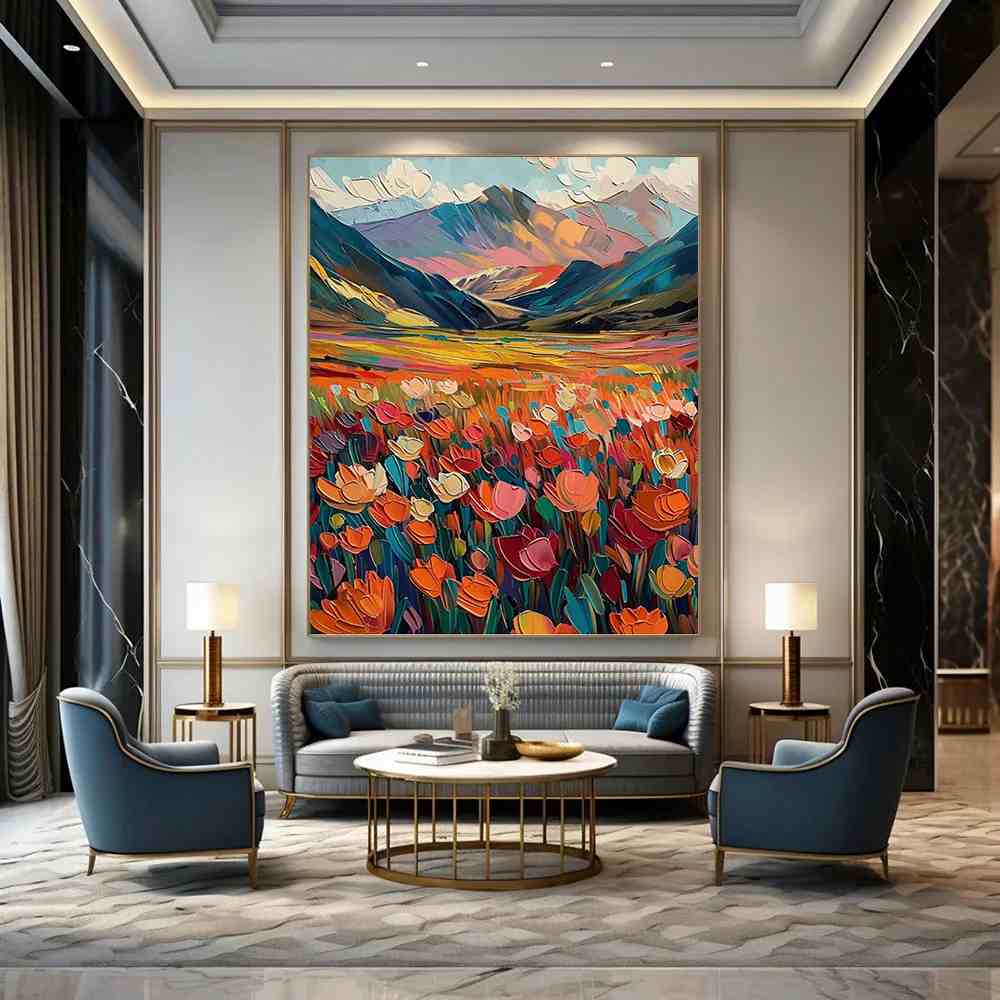 Flowers Handmade Textured Canvas Artwork LBK66