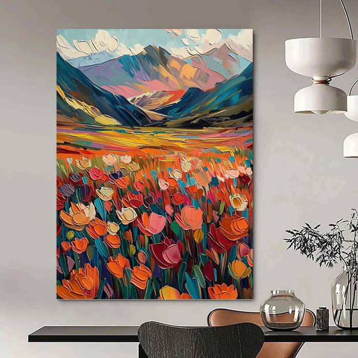 Flowers Handmade Textured Canvas Artwork LBK66