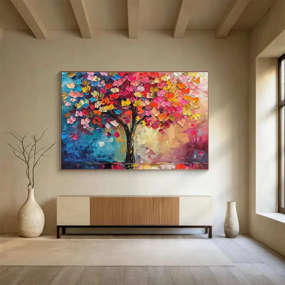 Tree Handmade Bold Office Whimsical Canvas Extra Large Wall Art 2LF2G