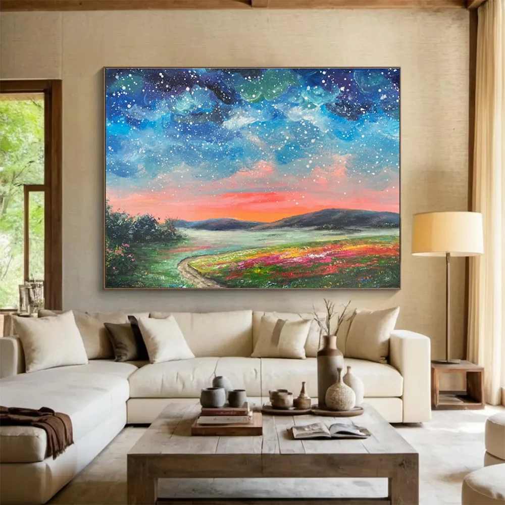Evening Handmade Abstract Extra Large Wall Art for Office V7KOB