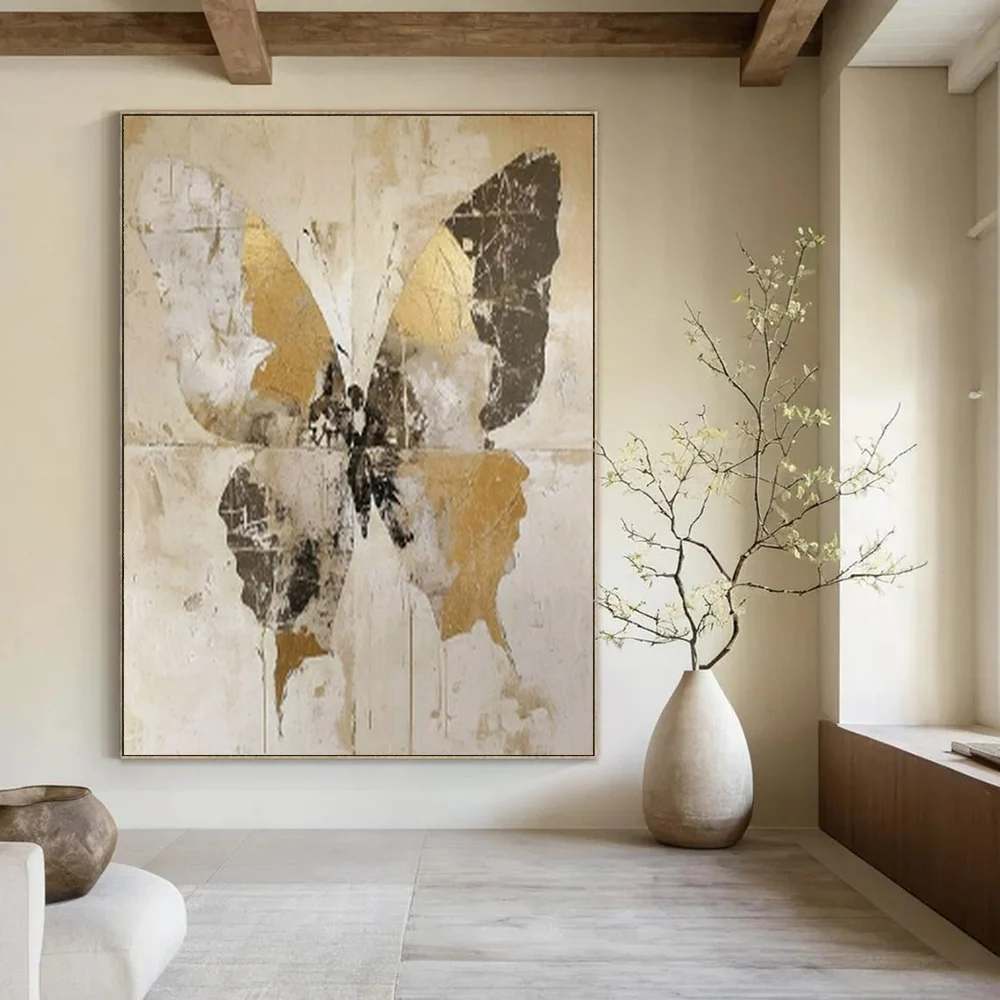 Inspired Hand-painted Boho Bedroom Natural Abstract Artwork GXQ27