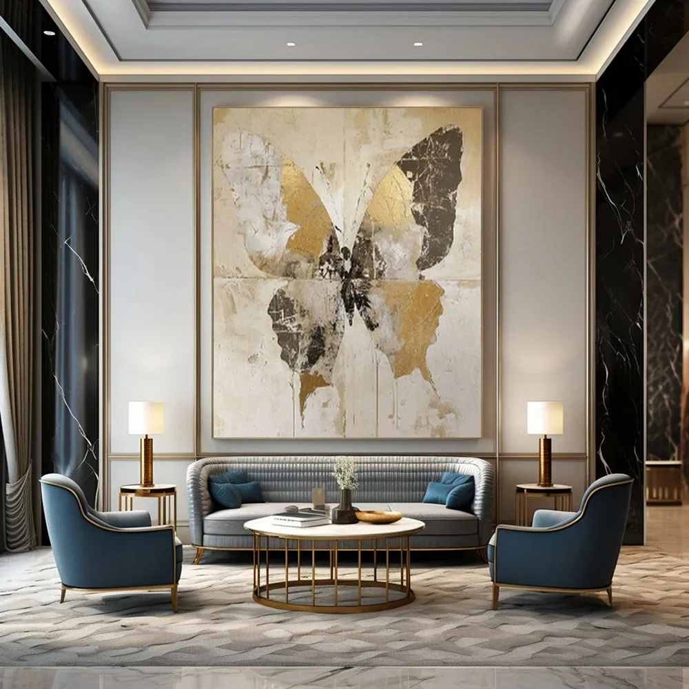Inspired Hand-painted Boho Bedroom Natural Abstract Artwork GXQ27
