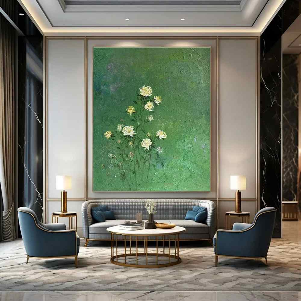 Flowers Hand-painted Abstract Artwork for Office VV3C6