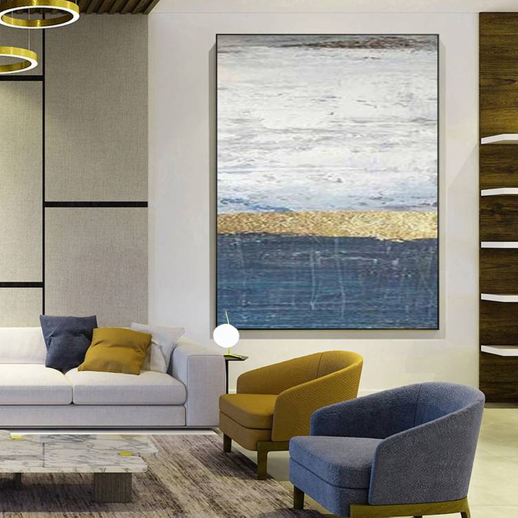 Hallway Handmade Gold Leaf Abstract Canvas Wall Art 41MIO