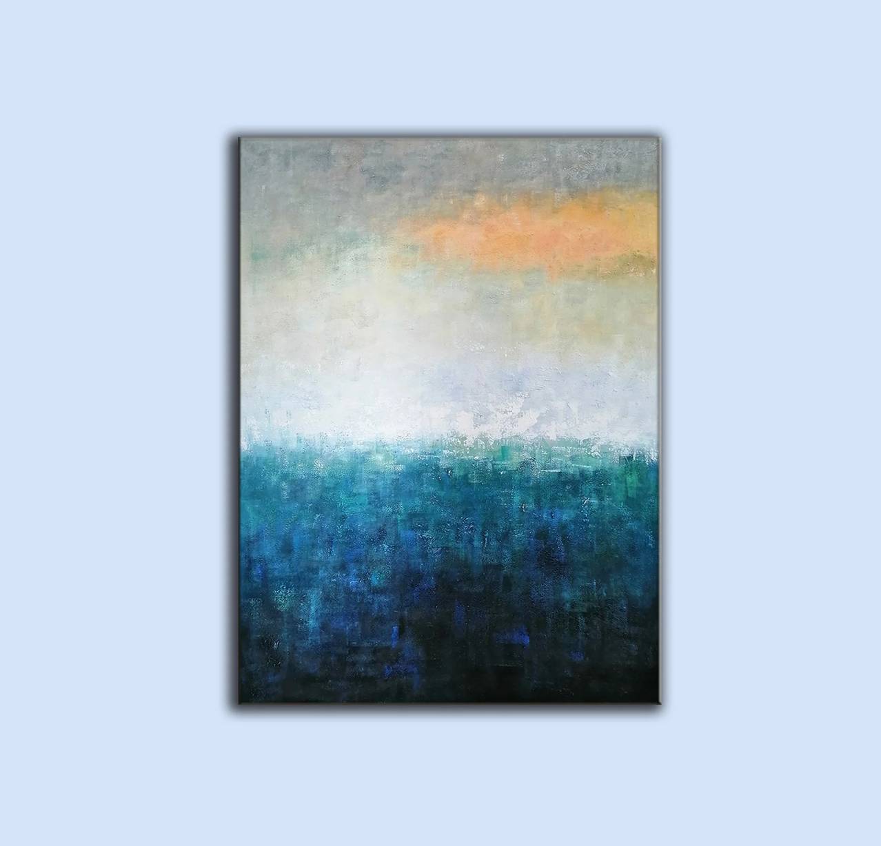 Modern Hallway Navy beige oversized wall art for minimalist home