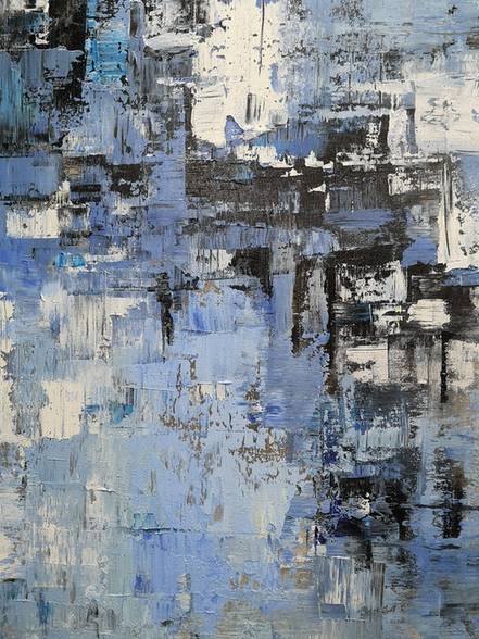 Blue Original Contemporary Abstract Canvas Artwork WM9L0