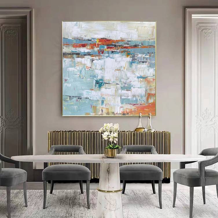Modern Original Abstract Canvas Artwork for Hallway WW9GU