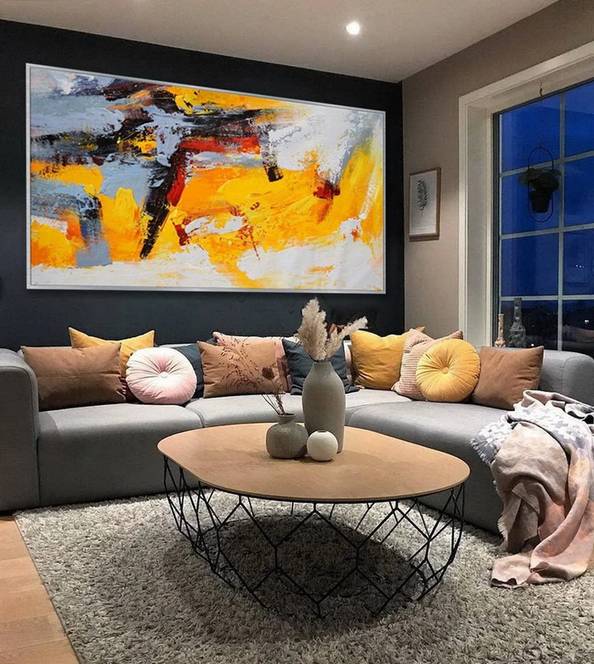 Entryway Handmade Original Days Palette Modern Abstract Canvas Wall Art 02ENF
