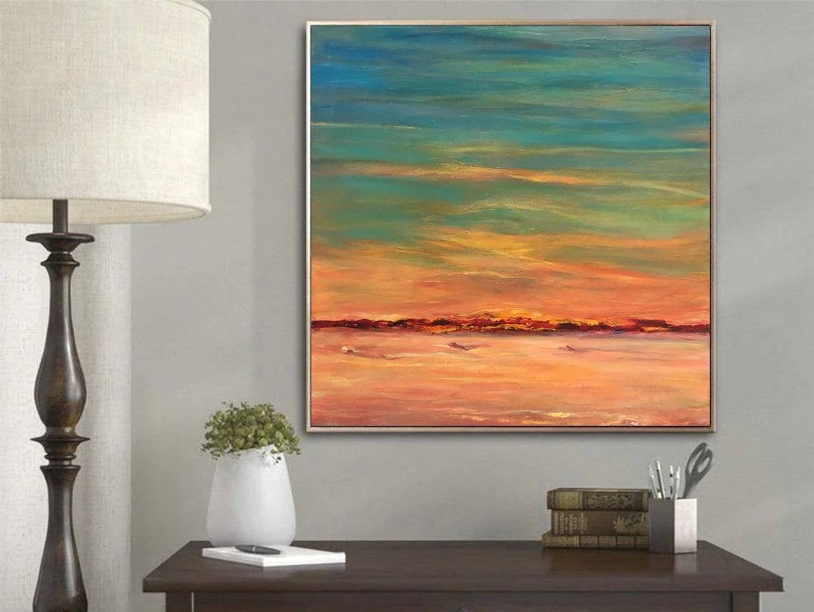 Entryway Your Sunset large diy art for modern home