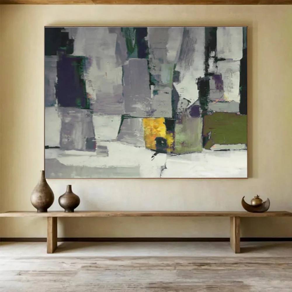 Sellers Hand-painted Shapes Modern Abstract Canvas Artwork 1F07N