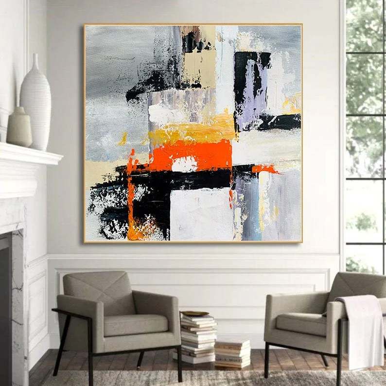 Oil Original Big Living Painting Abstract Canvas Wall Art FLJ7L