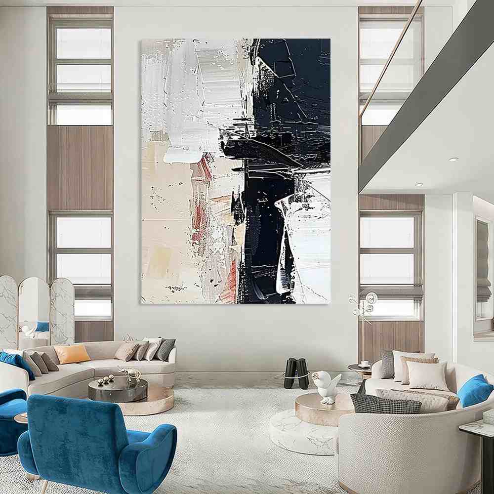 Creative Handmade Hand-painted Red Studio Monochrome Abstract Artwork 53MDG
