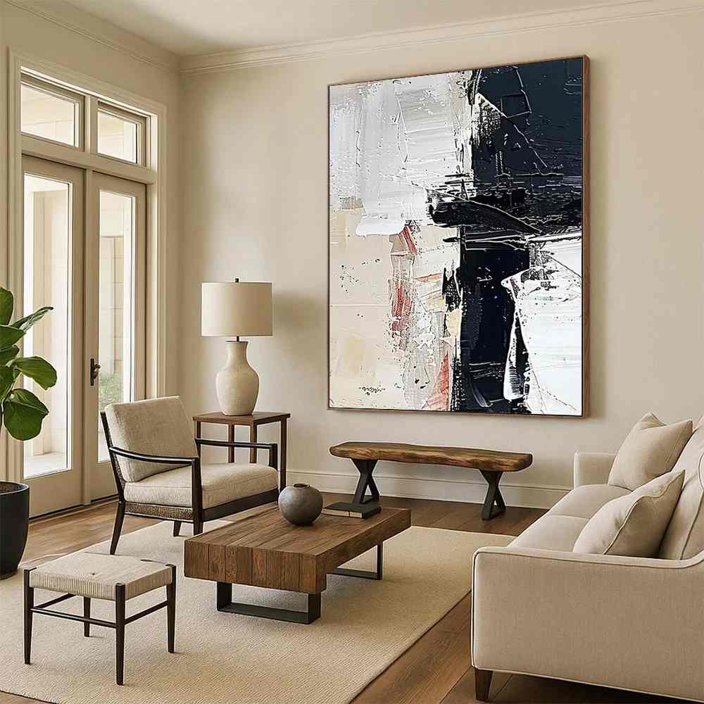 Creative Handmade Hand-painted Red Studio Monochrome Abstract Artwork 53MDG