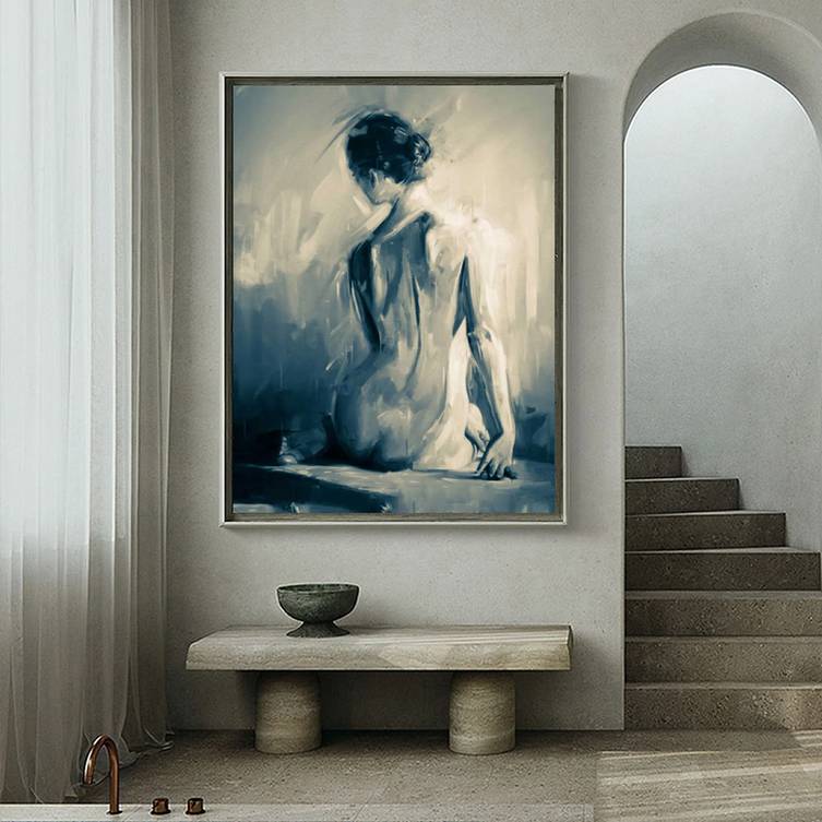 Black Contemporary White large wall art for living room
