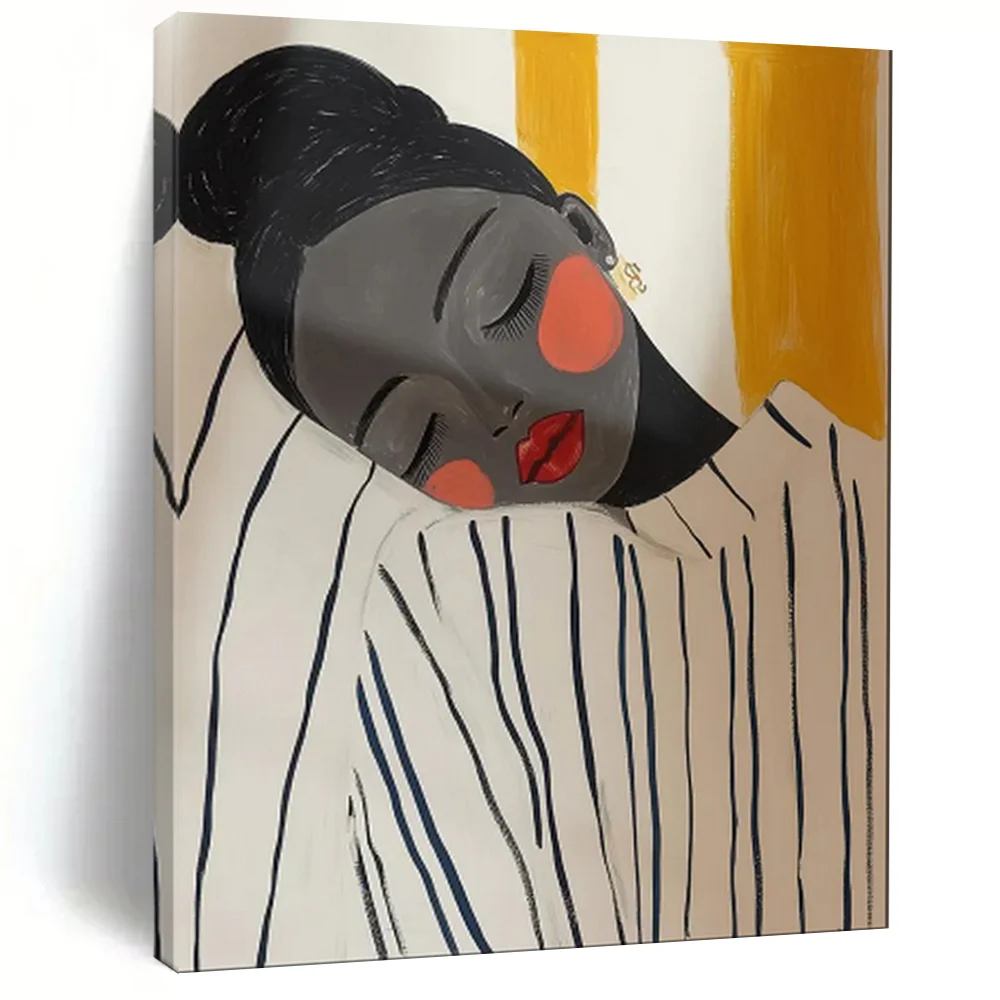 Figure Original Yellow Abstract Artwork DC73J