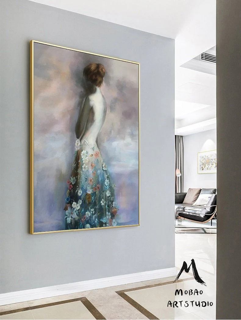 Women Hand-Painted Oversized extra large statement piece for lobby