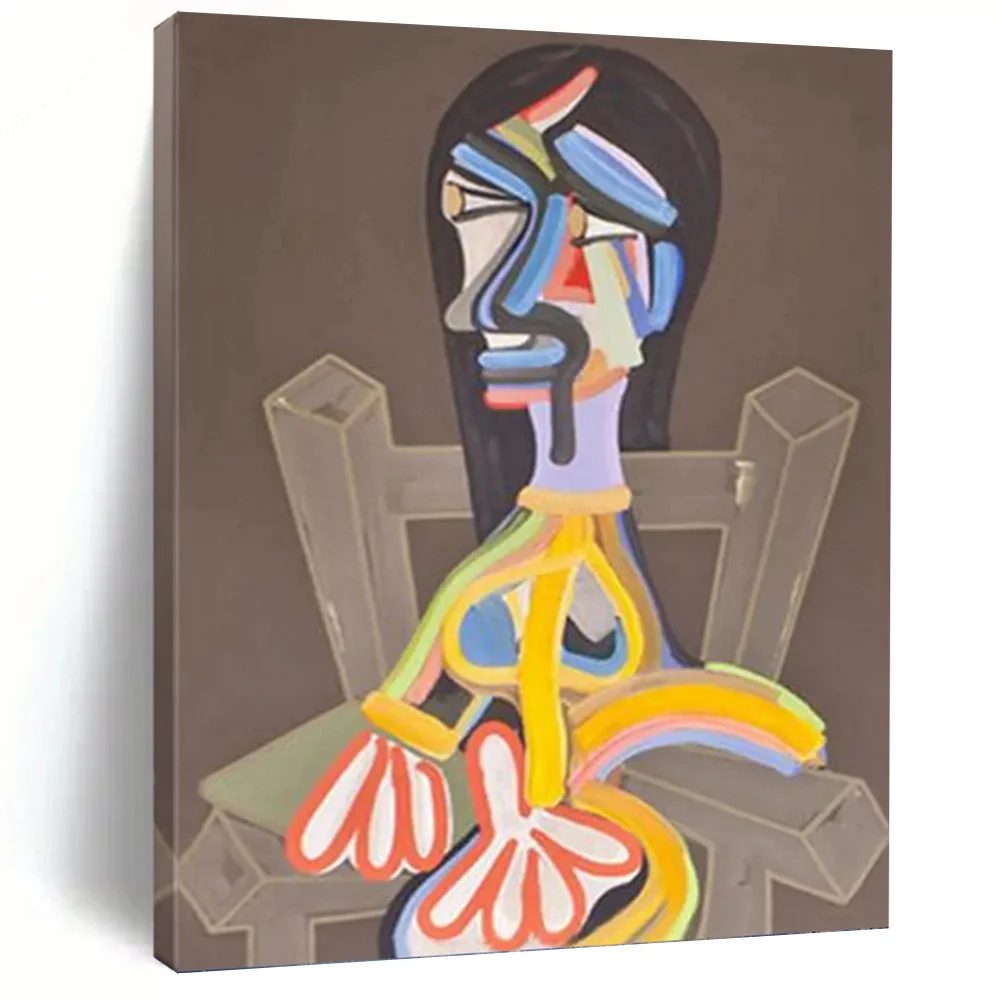 Statement Handmade Figure Abstract Canvas Wall Art for Office P6GS1