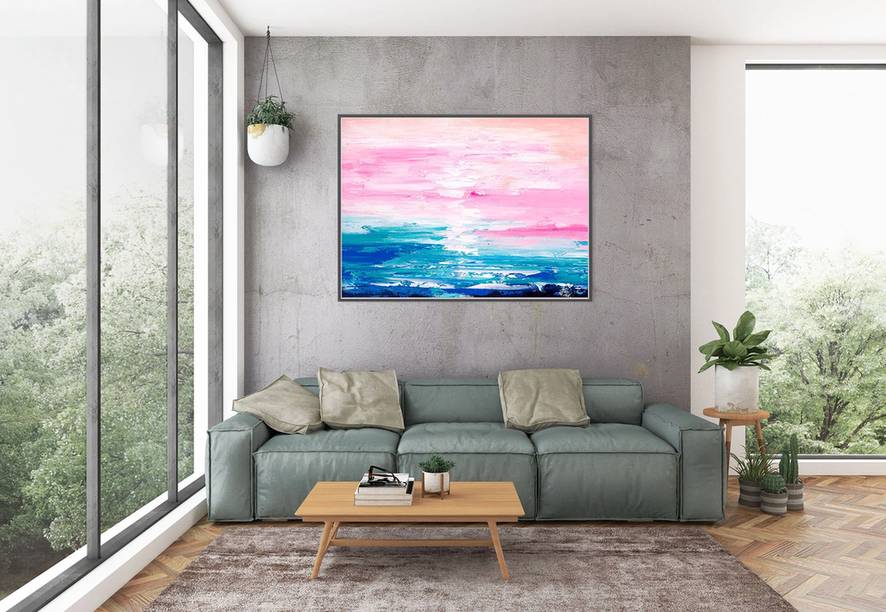 Pink Blue Hallway fine art for gallery wall