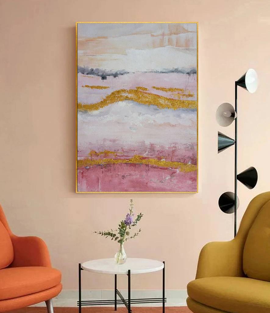 Big Hand-Painted Living oversized art for salon and spa