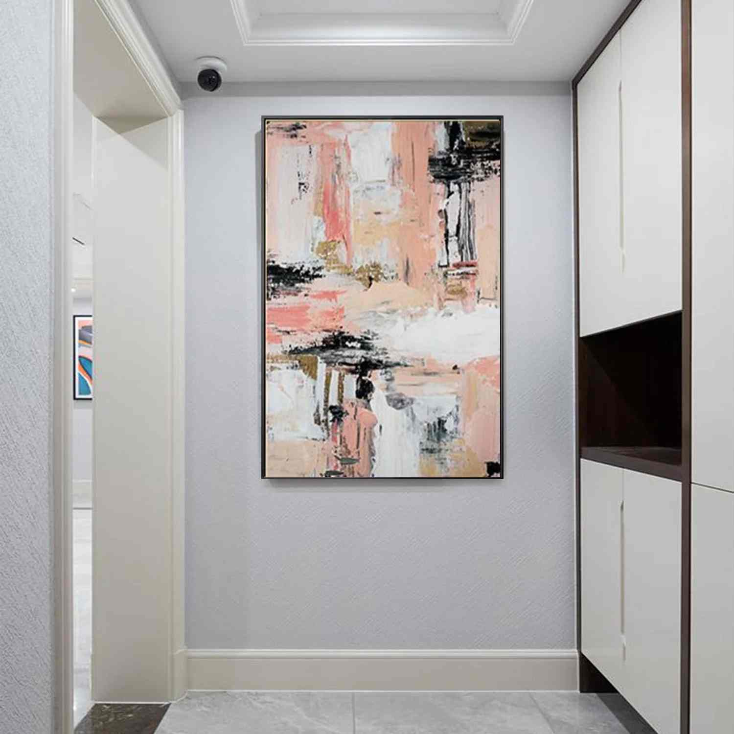 Office Original Entryway Textured Abstract Canvas Wall Art 3H8NG