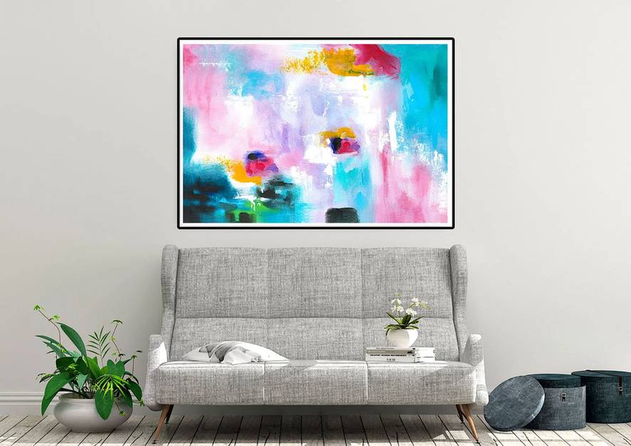 Contemporary Hand-Painted Office handmade oil painting for collection