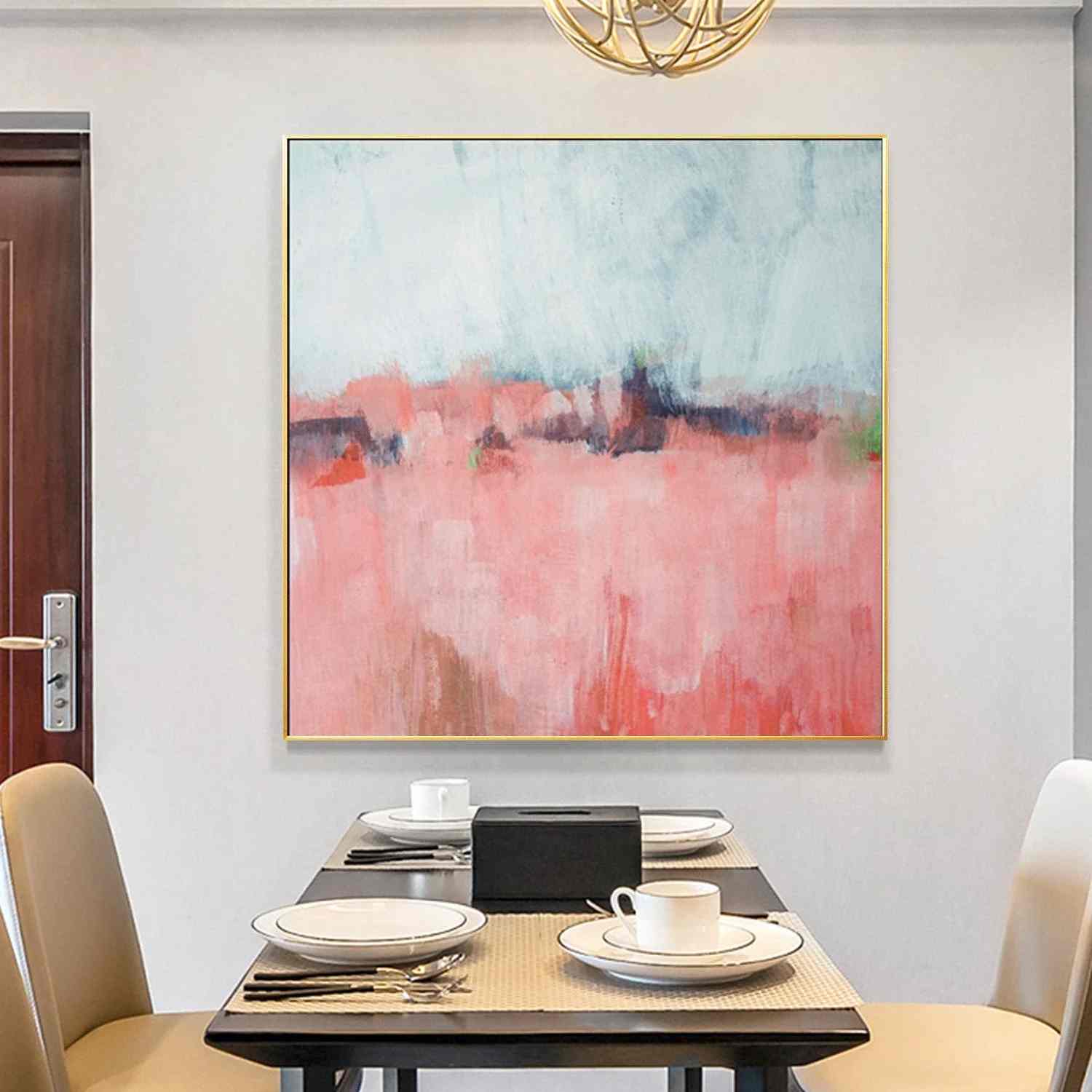 Your Original Modern Blue Green Abstract Canvas Artwork 6JZQ1